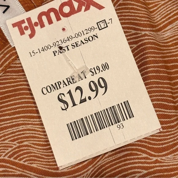 RVCA Strappy Cami Tank Top NEW Womens XS Camel Tan Ripple Wavy Lines Summer Gift - Picture 8 of 8